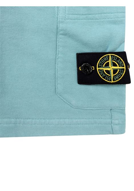 Bermuda bambino verde acqua in cotone Stone Island | K1S166200006/MAVERDE ACQUA